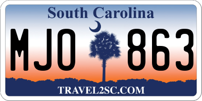 SC license plate MJO863