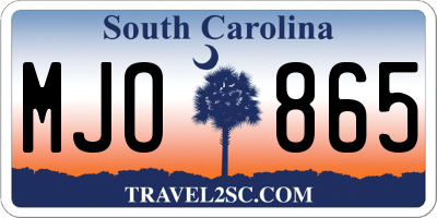 SC license plate MJO865