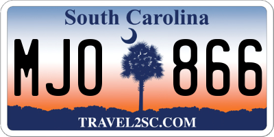 SC license plate MJO866