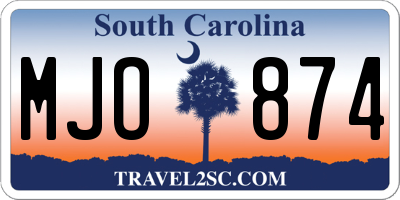 SC license plate MJO874