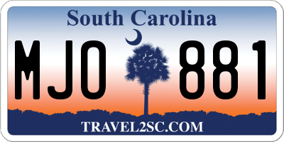 SC license plate MJO881