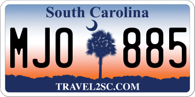 SC license plate MJO885