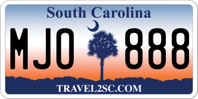 SC license plate MJO888