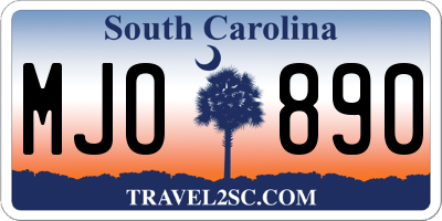SC license plate MJO890