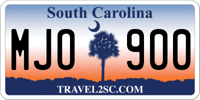 SC license plate MJO900