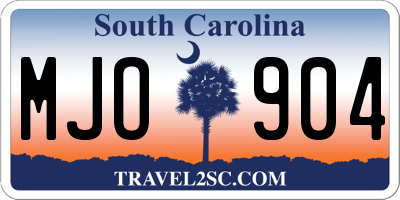SC license plate MJO904