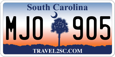 SC license plate MJO905