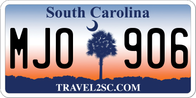 SC license plate MJO906