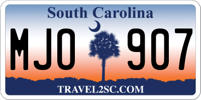 SC license plate MJO907