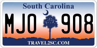 SC license plate MJO908