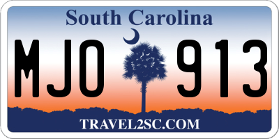 SC license plate MJO913