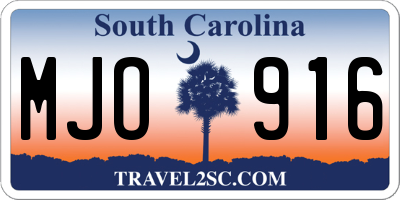 SC license plate MJO916