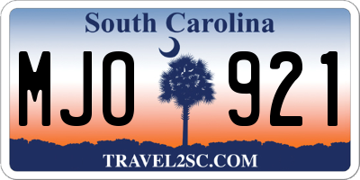 SC license plate MJO921