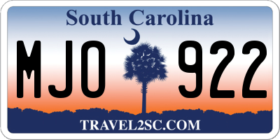 SC license plate MJO922