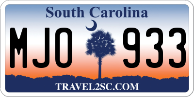 SC license plate MJO933