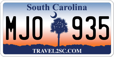 SC license plate MJO935