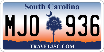 SC license plate MJO936