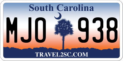 SC license plate MJO938