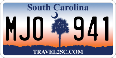 SC license plate MJO941