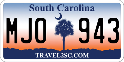 SC license plate MJO943