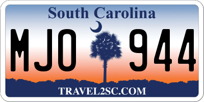 SC license plate MJO944