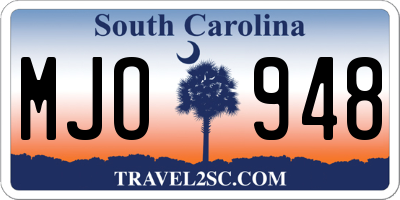 SC license plate MJO948