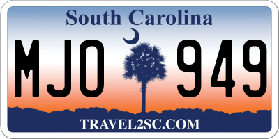 SC license plate MJO949