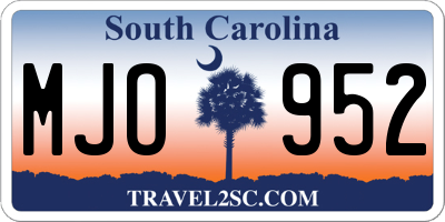 SC license plate MJO952