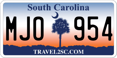 SC license plate MJO954
