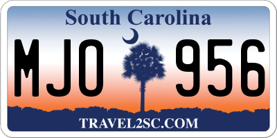SC license plate MJO956
