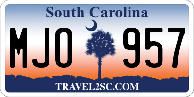 SC license plate MJO957