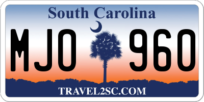 SC license plate MJO960