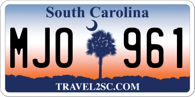SC license plate MJO961