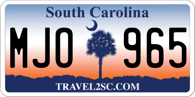 SC license plate MJO965