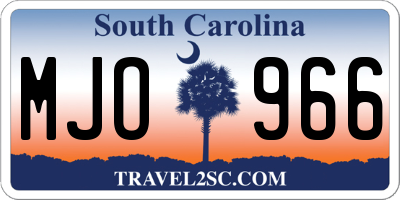 SC license plate MJO966