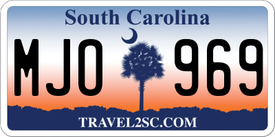 SC license plate MJO969