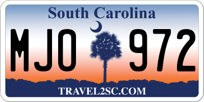 SC license plate MJO972