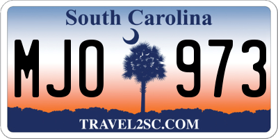 SC license plate MJO973