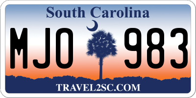 SC license plate MJO983
