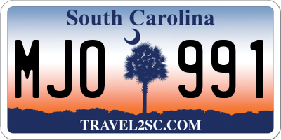 SC license plate MJO991
