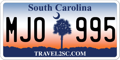 SC license plate MJO995