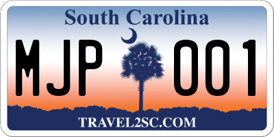 SC license plate MJP001