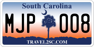 SC license plate MJP008