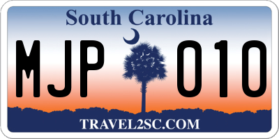 SC license plate MJP010