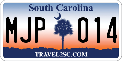 SC license plate MJP014