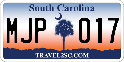 SC license plate MJP017