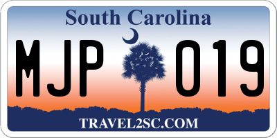 SC license plate MJP019