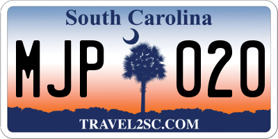 SC license plate MJP020