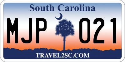 SC license plate MJP021
