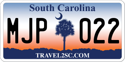 SC license plate MJP022